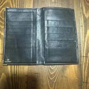 Mädler Vintage Black Leather Business Card Wallet